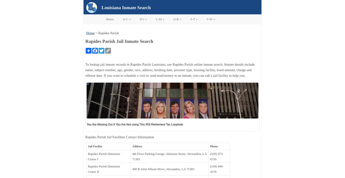 Preview of inmatesearchla.org