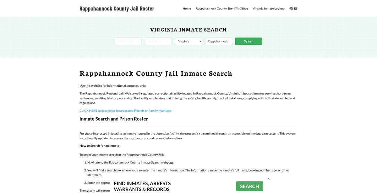 Preview of rappahannockcountyjail.org