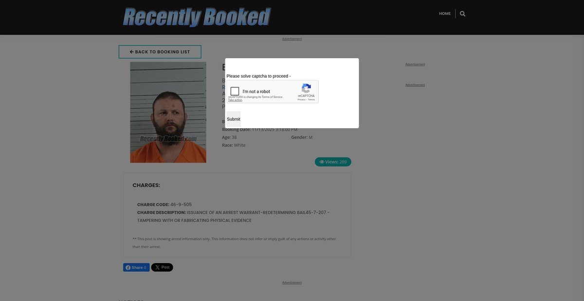 Preview of recentlybooked.com