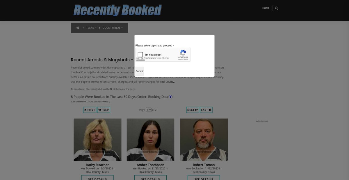 Preview of recentlybooked.com