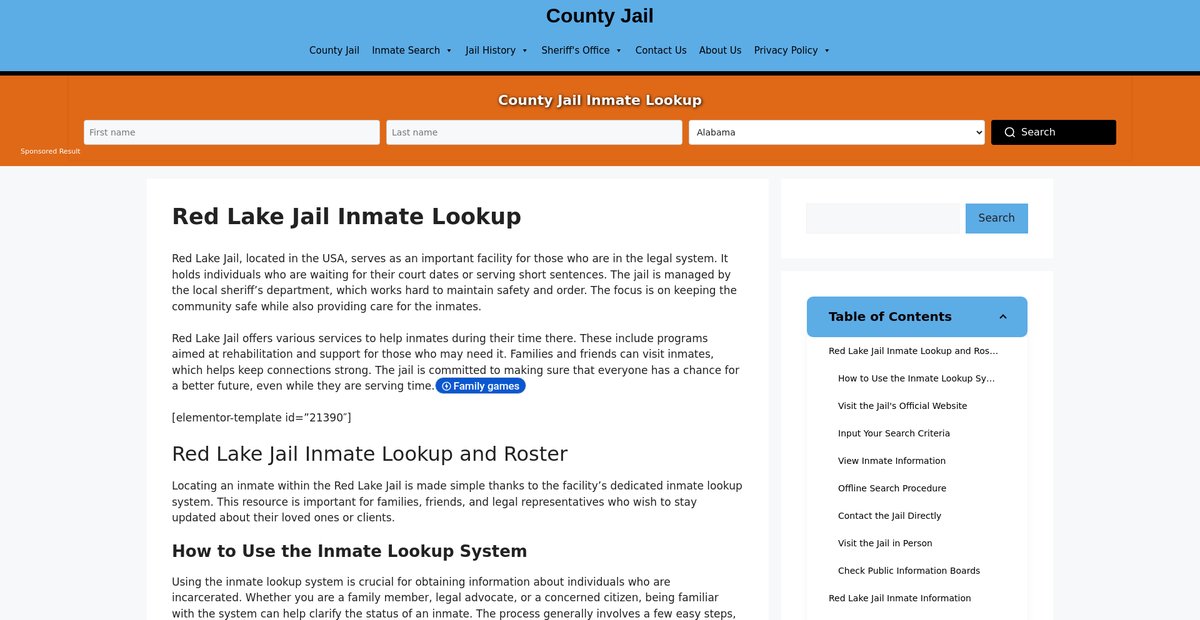 Preview of red-lake.countyjail.org
