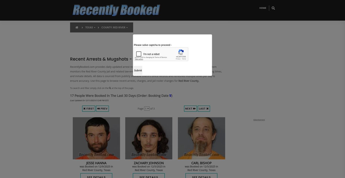 Preview of recentlybooked.com