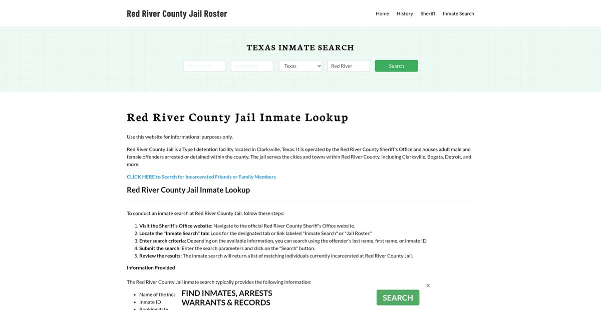 Preview of redrivercountyjail.org