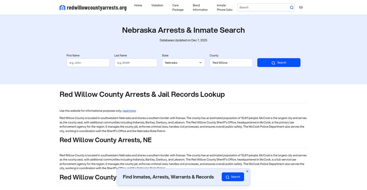 Preview of redwillowcountyarrests.org