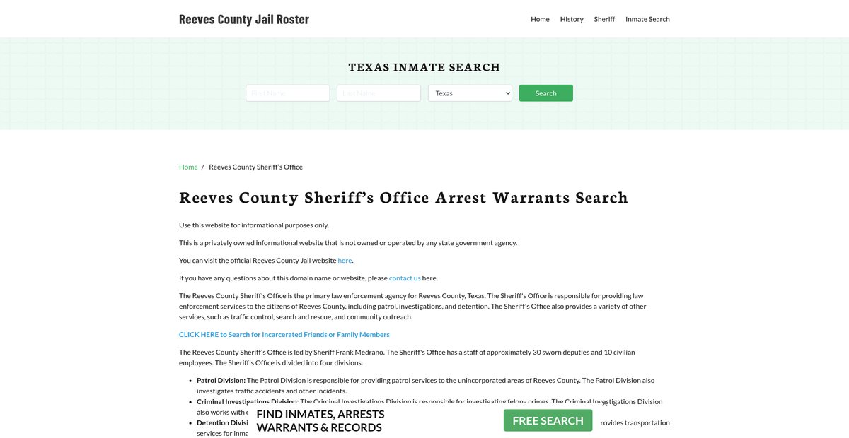 Preview of reevescountysheriff.org