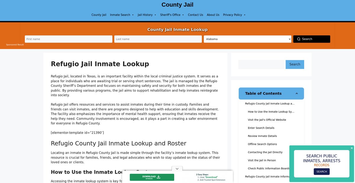 Preview of refugio.countyjail.org