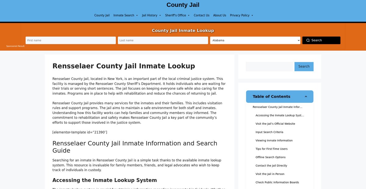 Preview of rensselaer.countyjail.org
