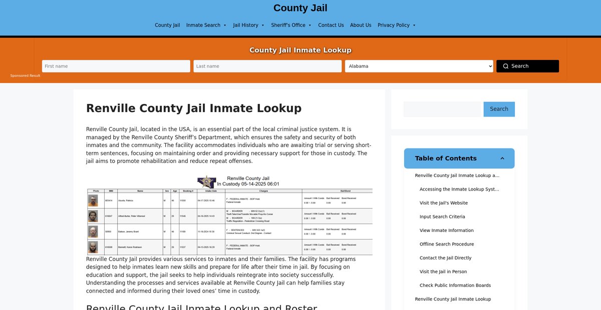 Preview of renville.countyjail.org