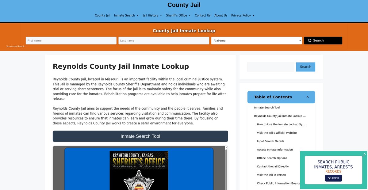 Preview of reynolds.countyjail.org