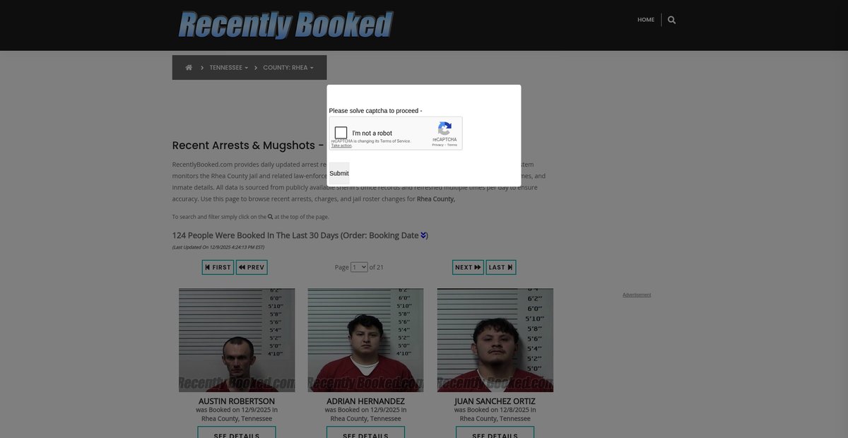 Preview of recentlybooked.com
