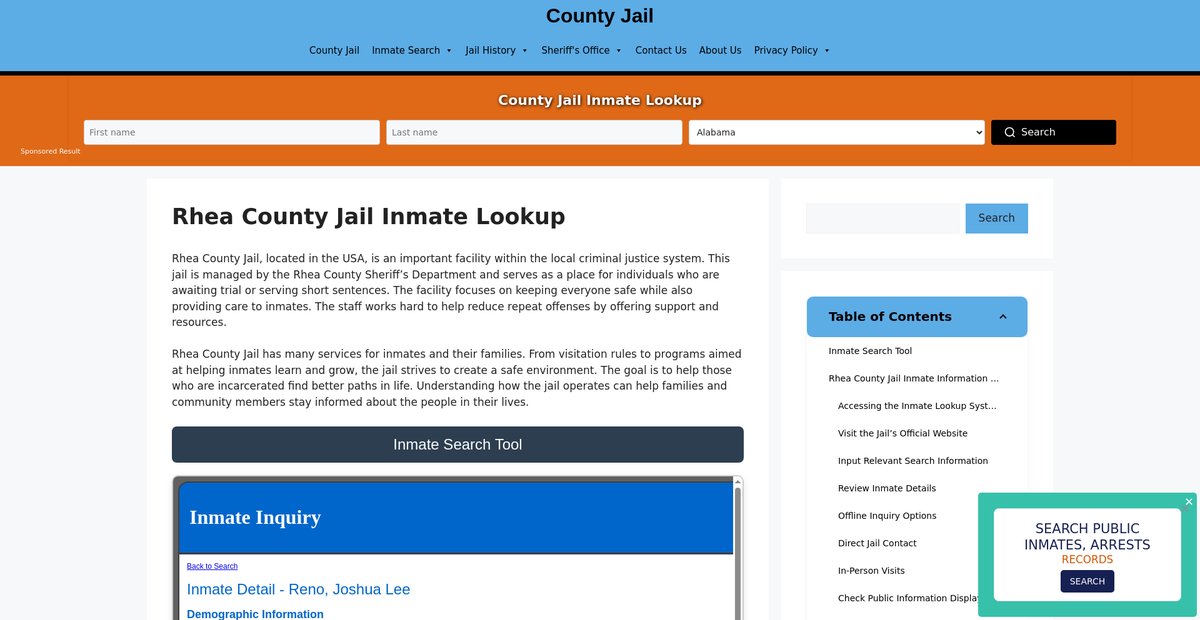 Preview of rhea.countyjail.org