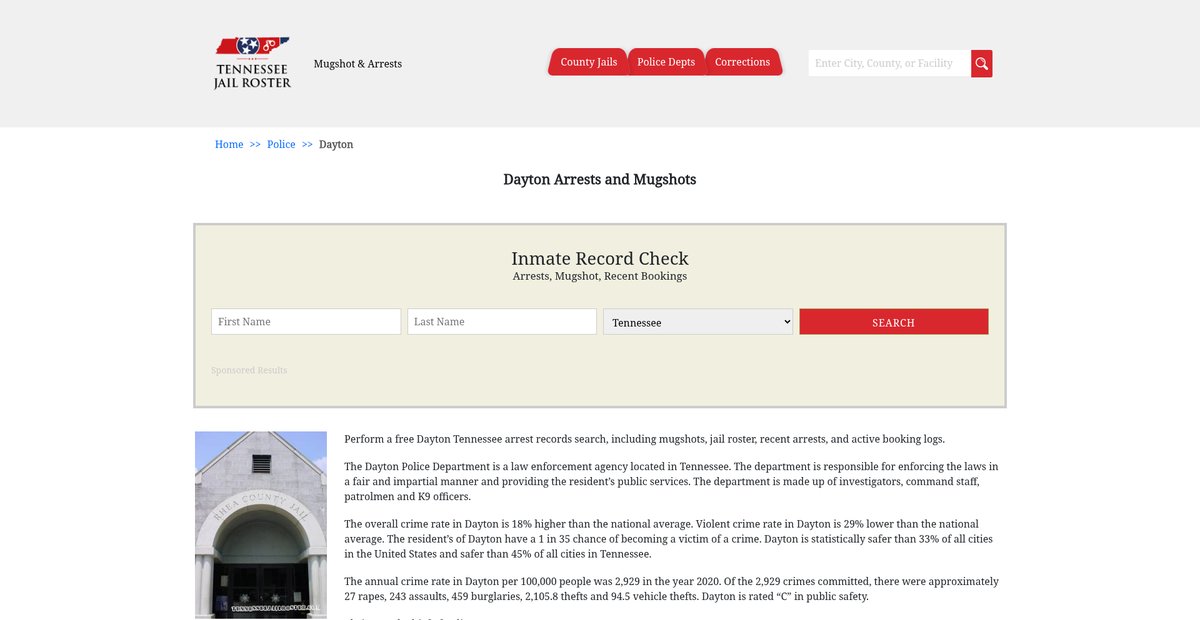 Preview of tennesseejailroster.com