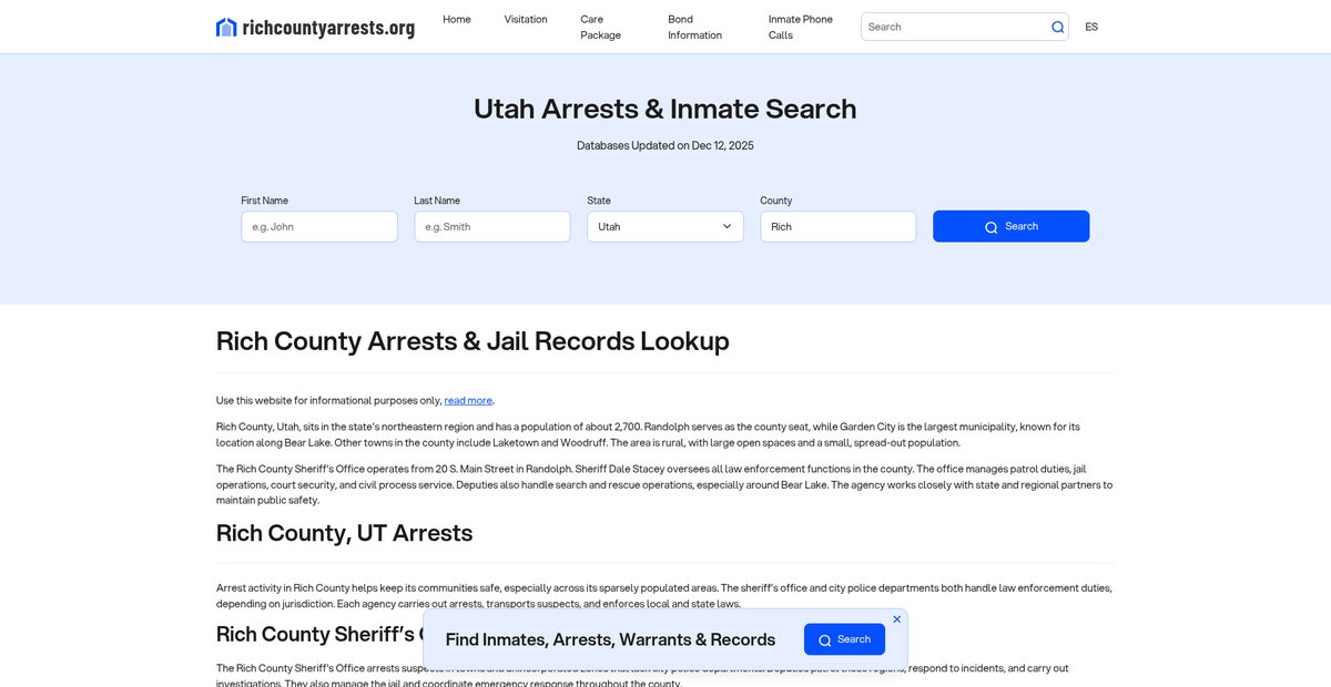 Preview of richcountyarrests.org