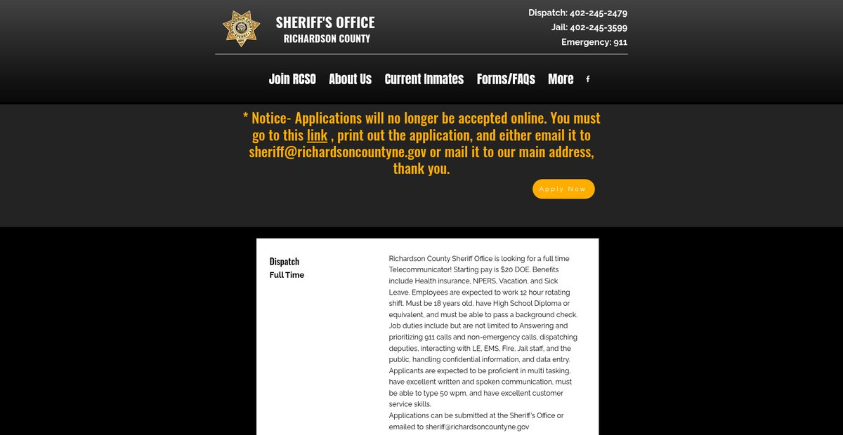 Preview of richardsoncountysheriffsoffices.com