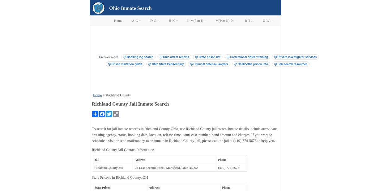 Preview of inmatesearchoh.org