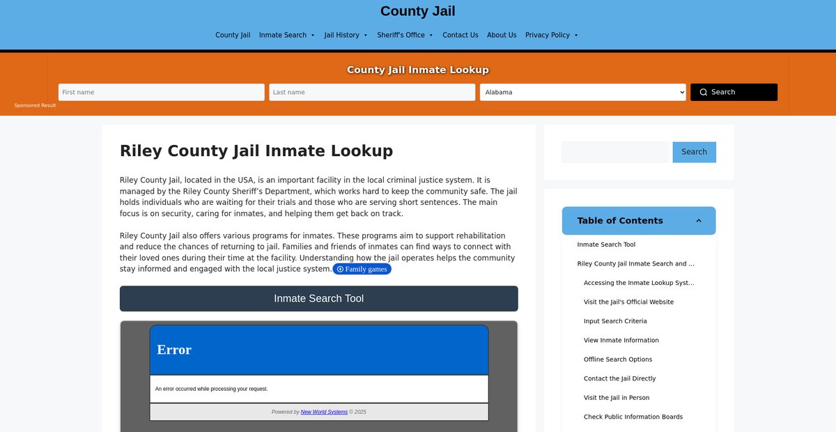Preview of riley.countyjail.org