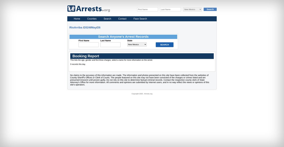 Preview of newmexico.arrests.org