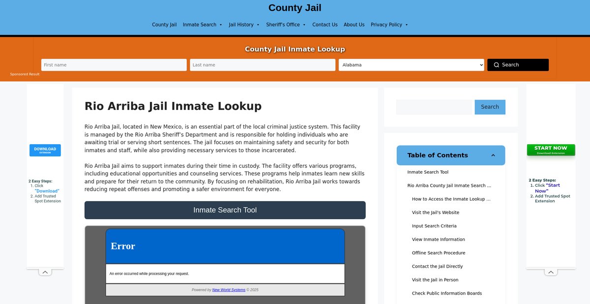 Preview of rio-arriba.countyjail.org