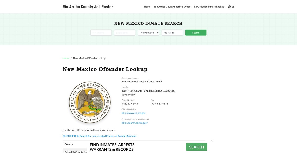 Preview of rioarribacountyjail.org