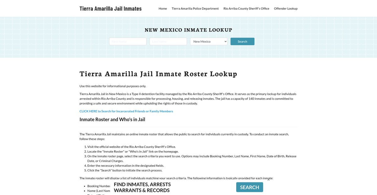Preview of tierraamarillajail.org