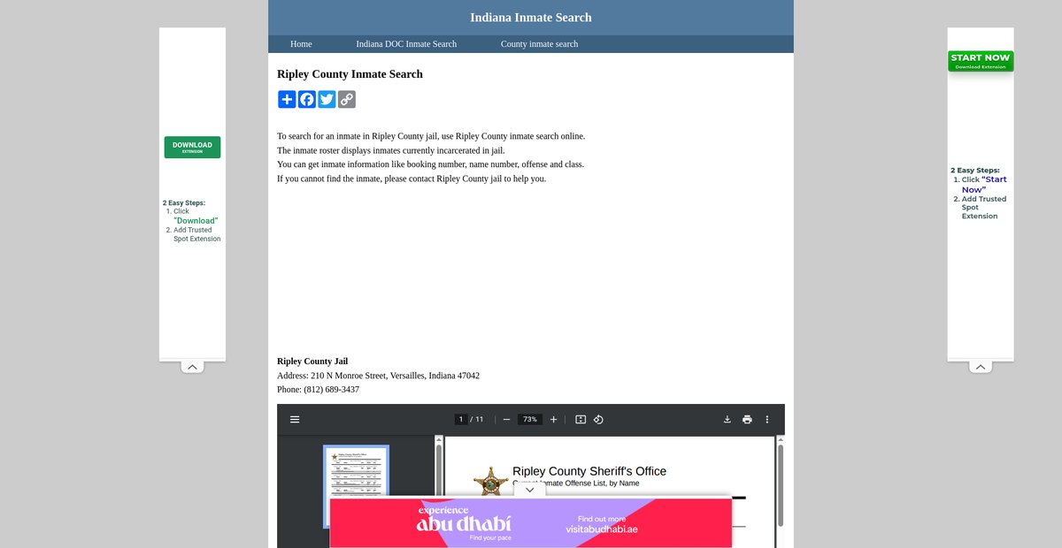 Preview of inmatesearchindiana.org