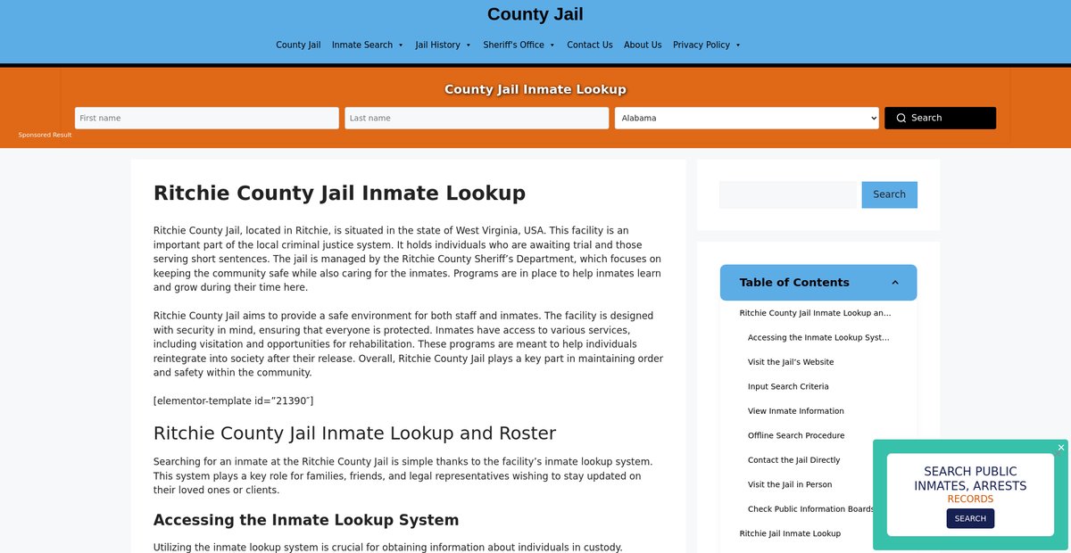 Preview of ritchie.countyjail.org