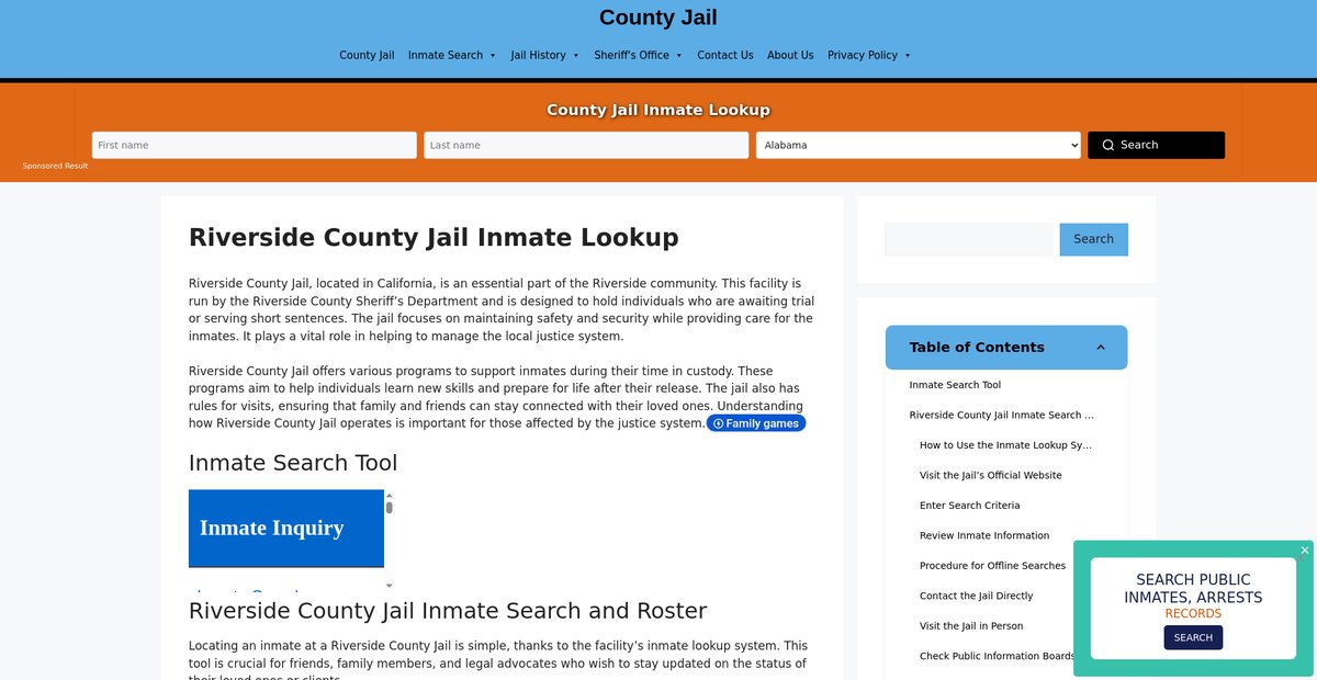Preview of riverside.countyjail.org