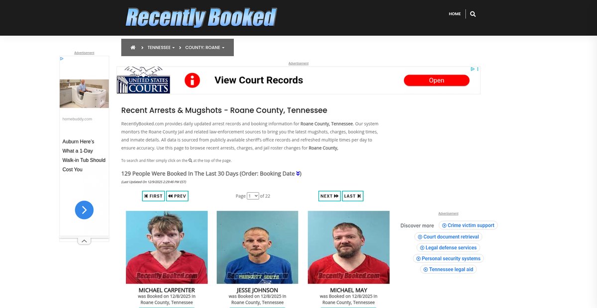 Preview of recentlybooked.com