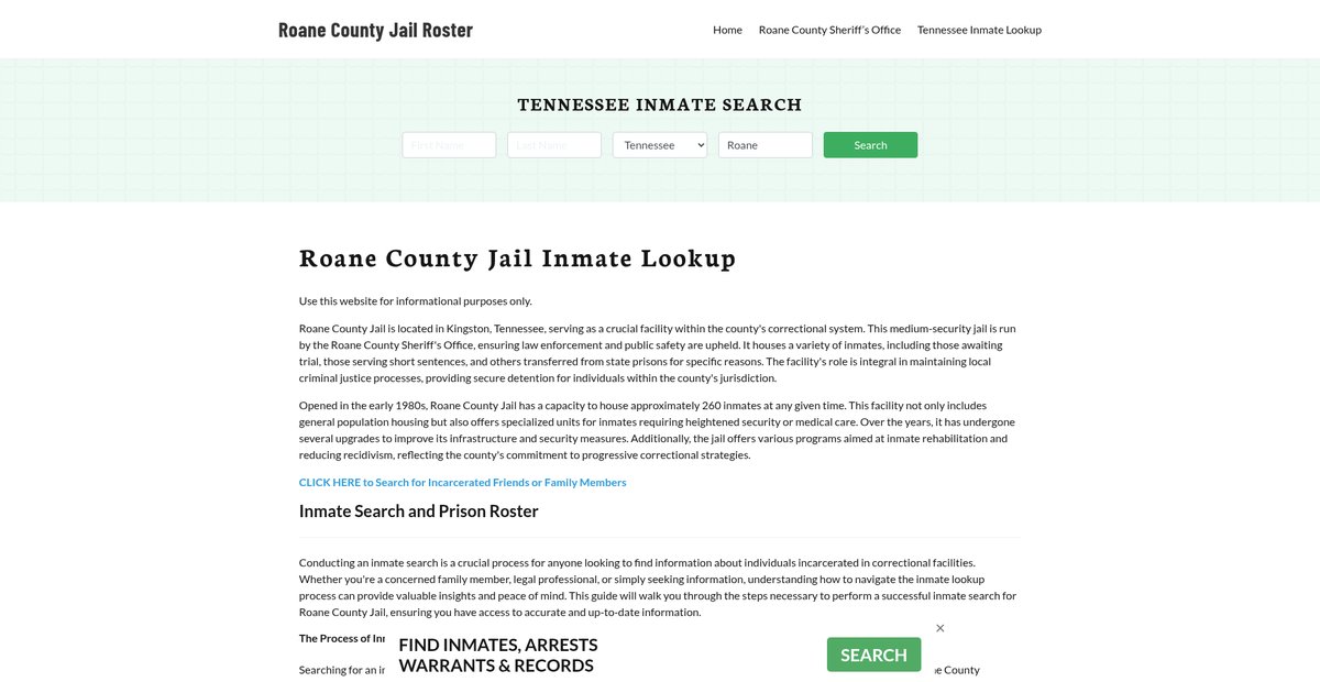 Preview of roanecountyjail.org