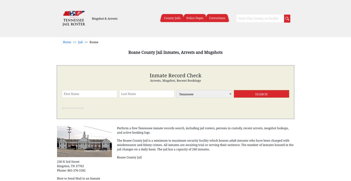 Preview of tennesseejailroster.com