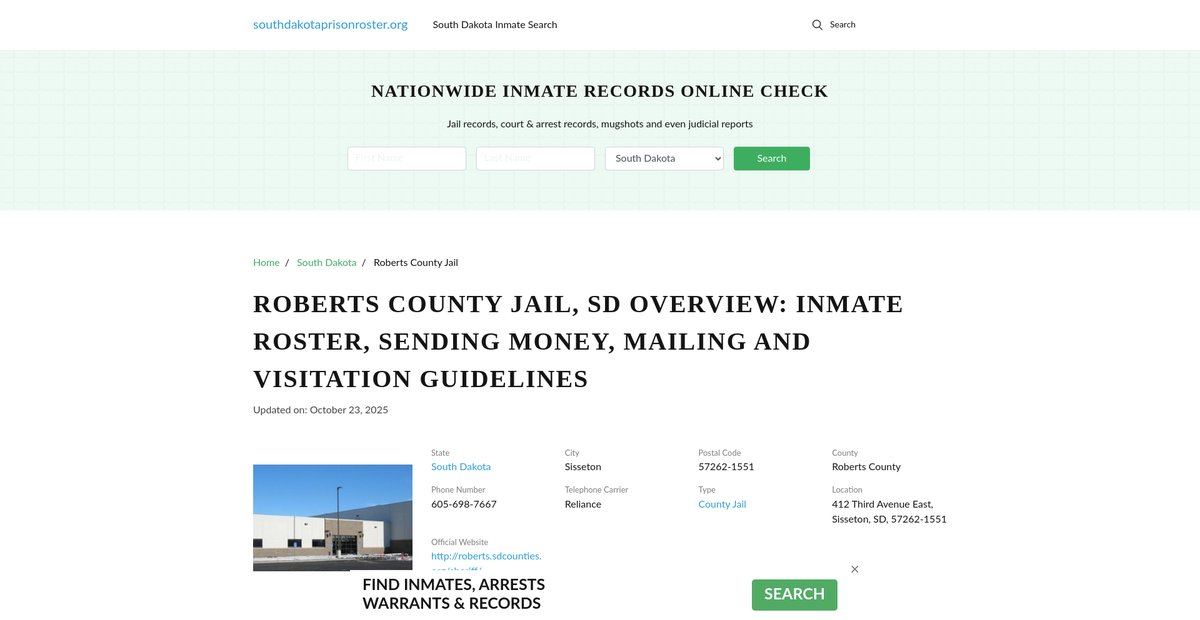 Preview of southdakotaprisonroster.org