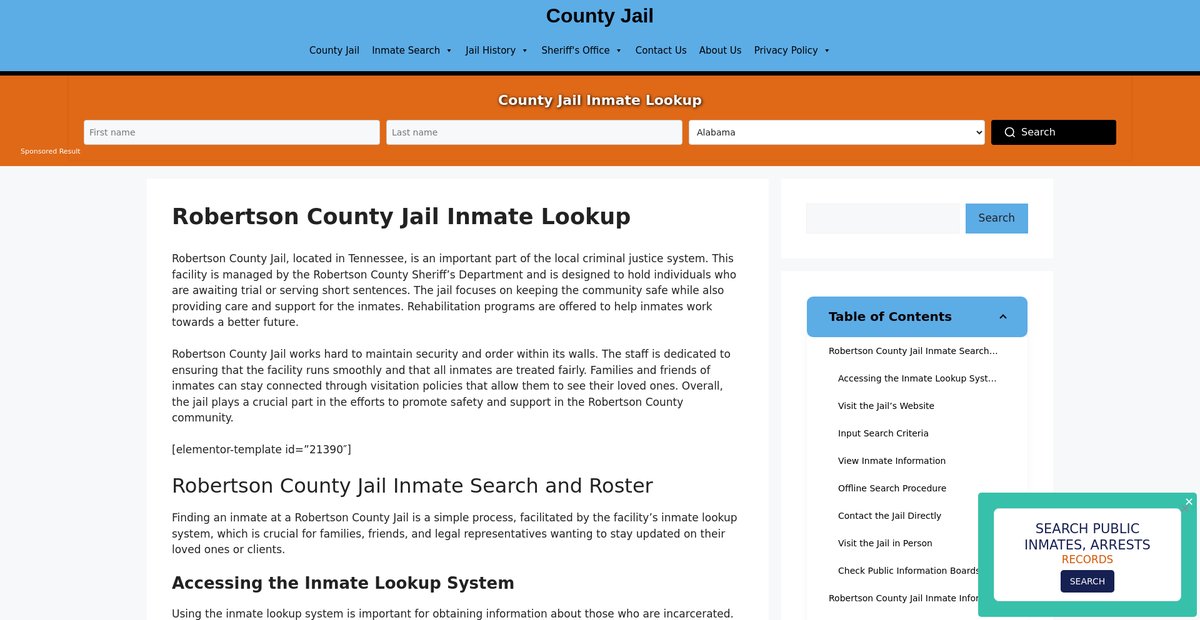 Preview of robertson.countyjail.org