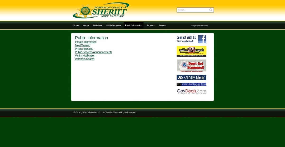 Preview of robertsonsheriff.com