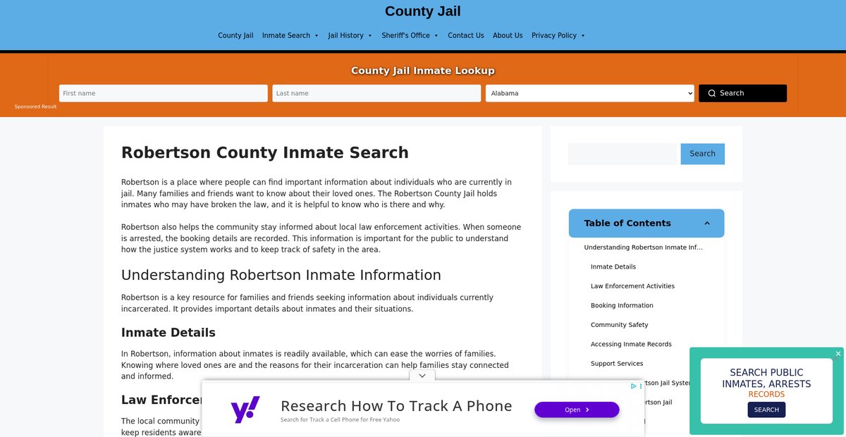 Preview of robertson-inmate-search.countyjail.org