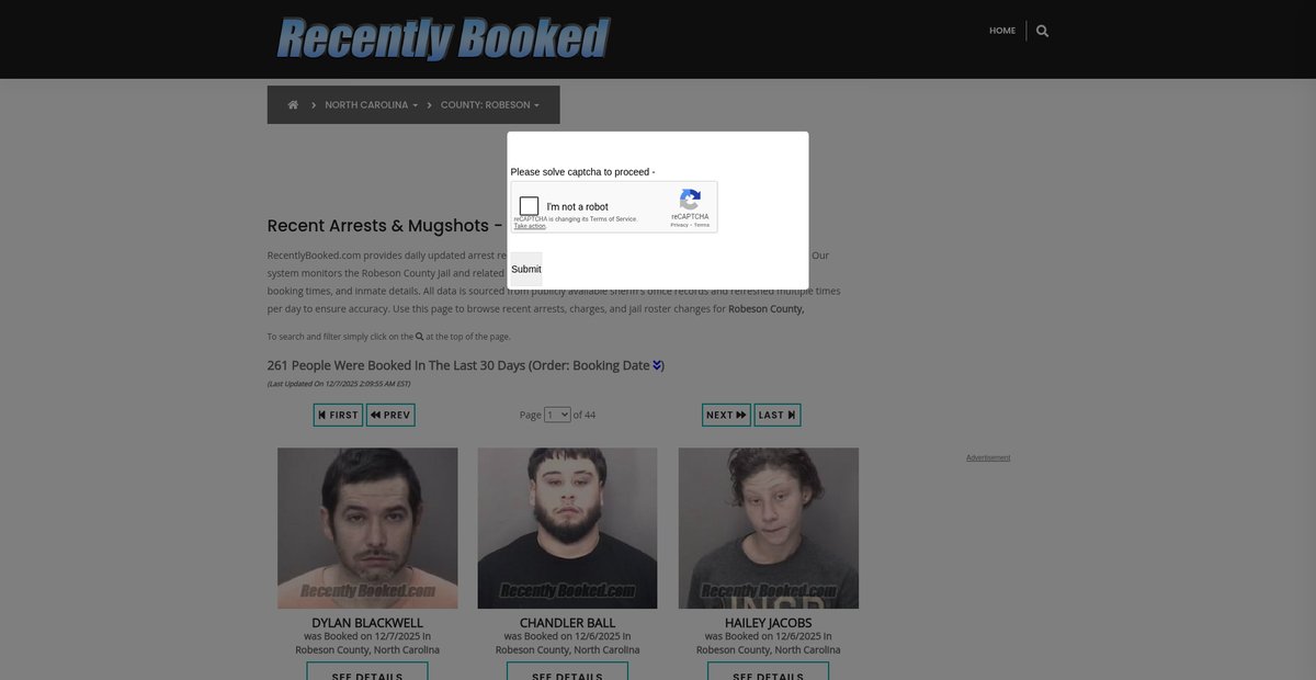 Preview of recentlybooked.com