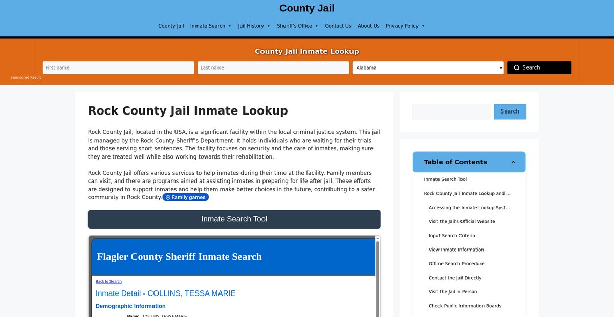 Preview of rock.countyjail.org