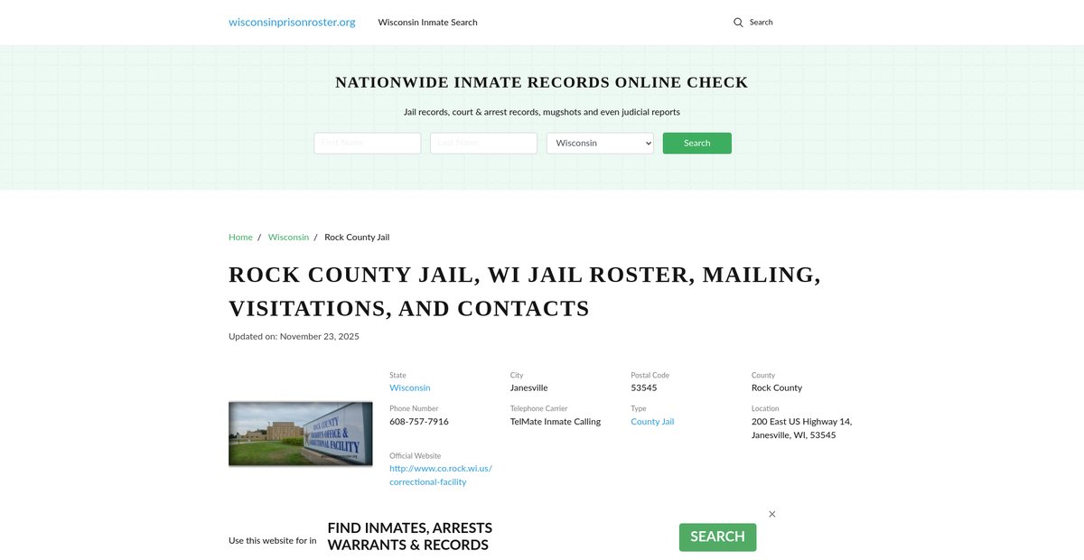 Preview of wisconsinprisonroster.org