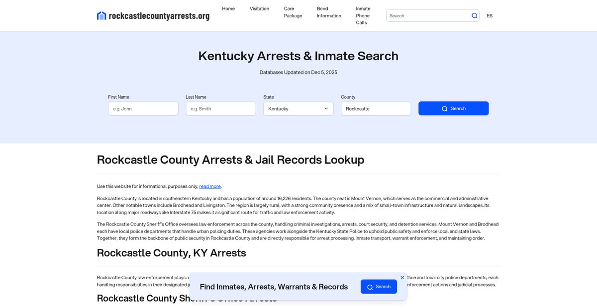 Preview of rockcastlecountyarrests.org