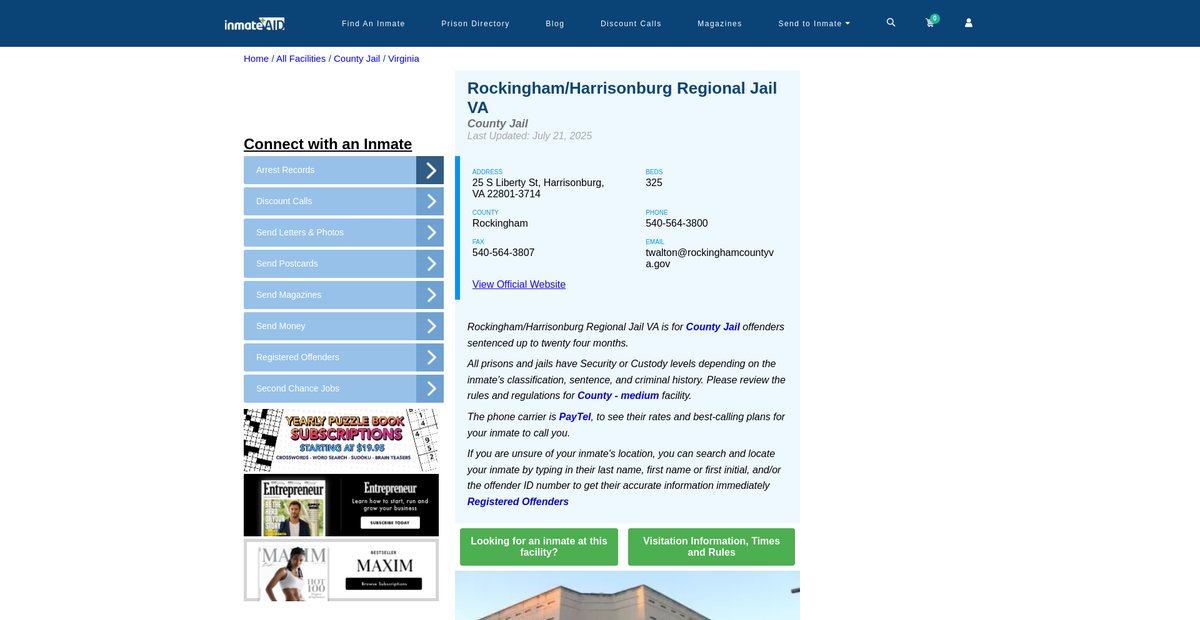 Preview of inmateaid.com