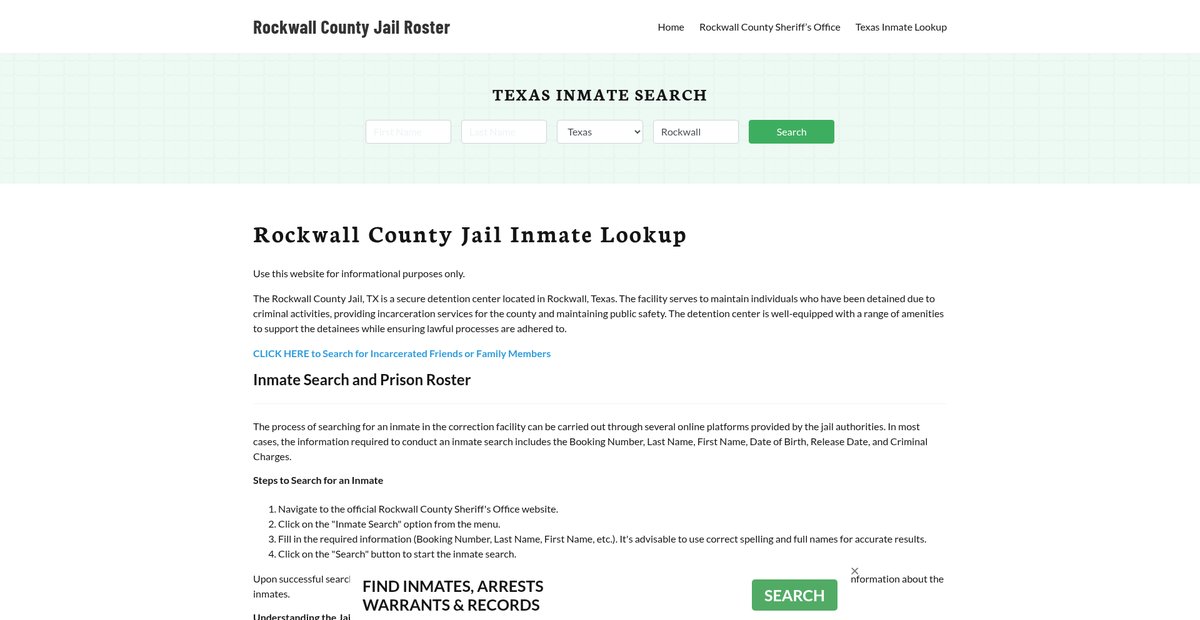Preview of rockwallcountyjail.org
