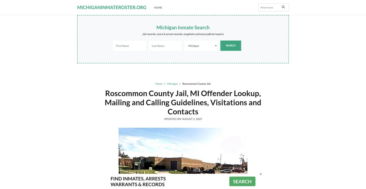 Preview of michiganinmateroster.org