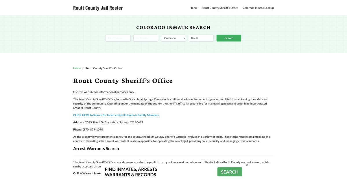 Preview of routtcountyjail.org