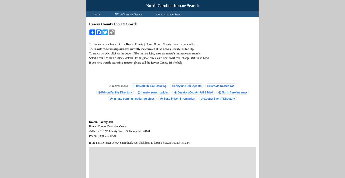 Preview of ncinmatesearch.org