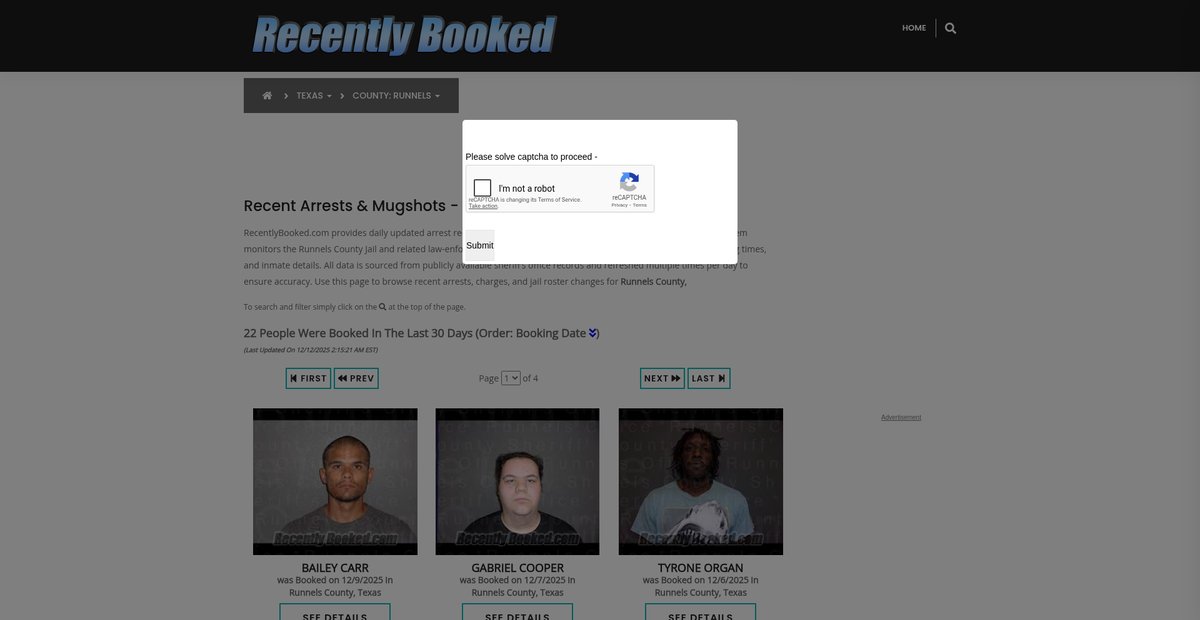 Preview of recentlybooked.com