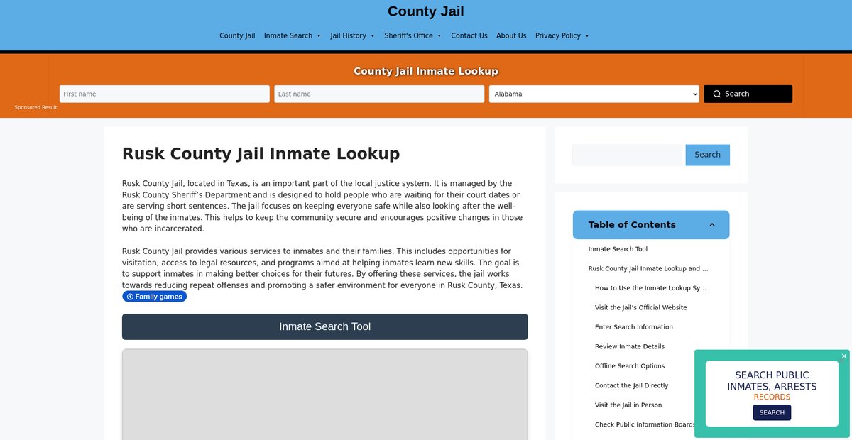 Preview of rusk.countyjail.org