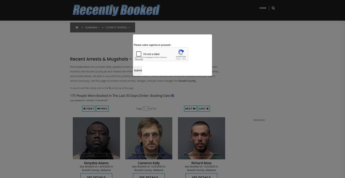 Preview of recentlybooked.com