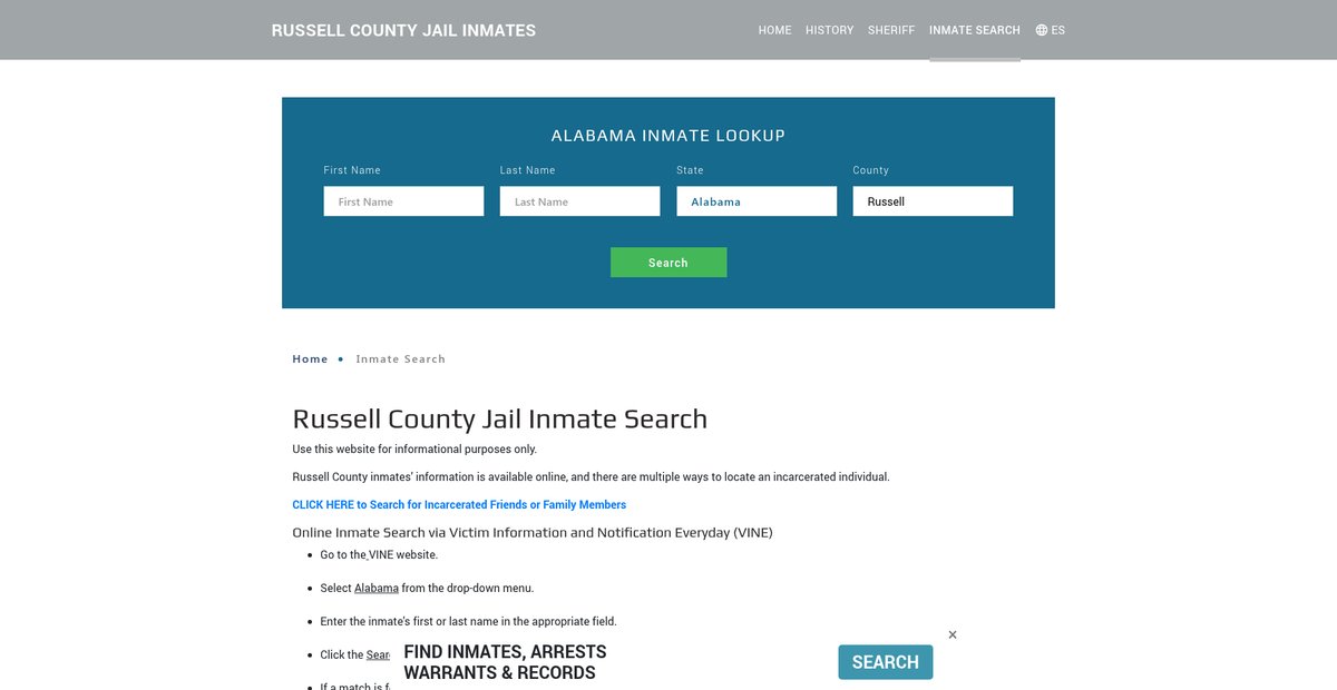 Preview of russelljailroster.org
