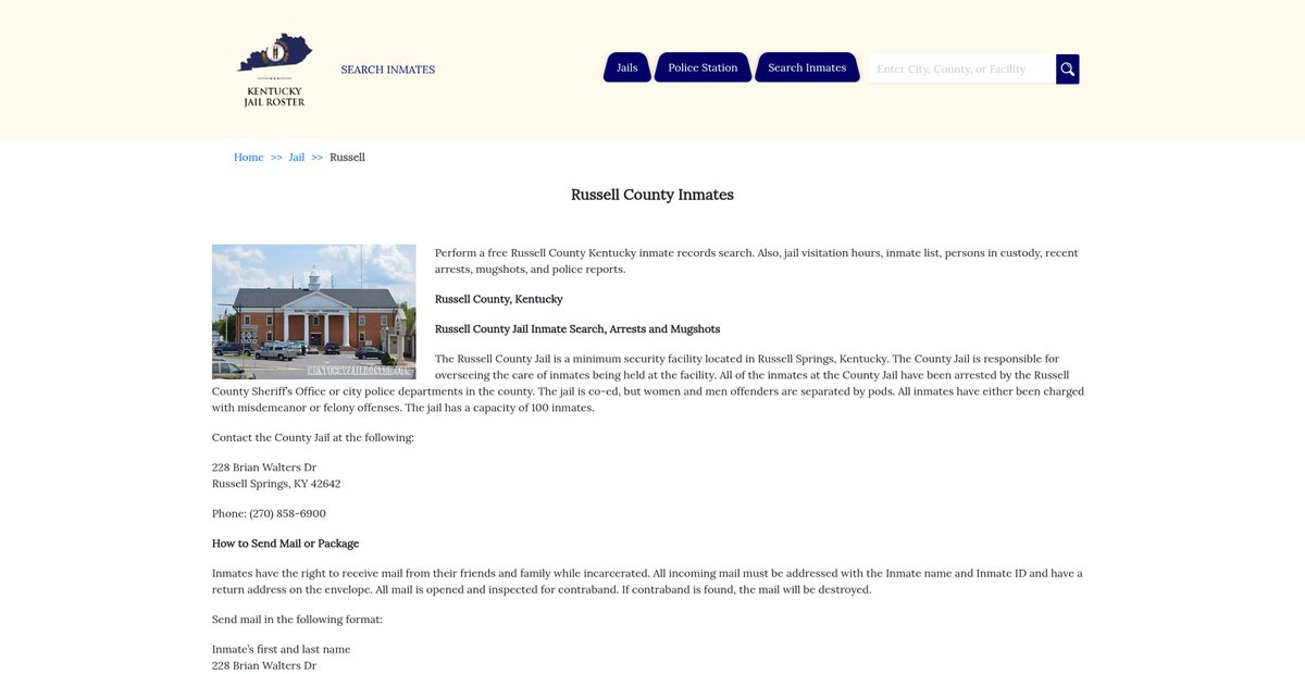 Preview of kentuckyjailroster.com