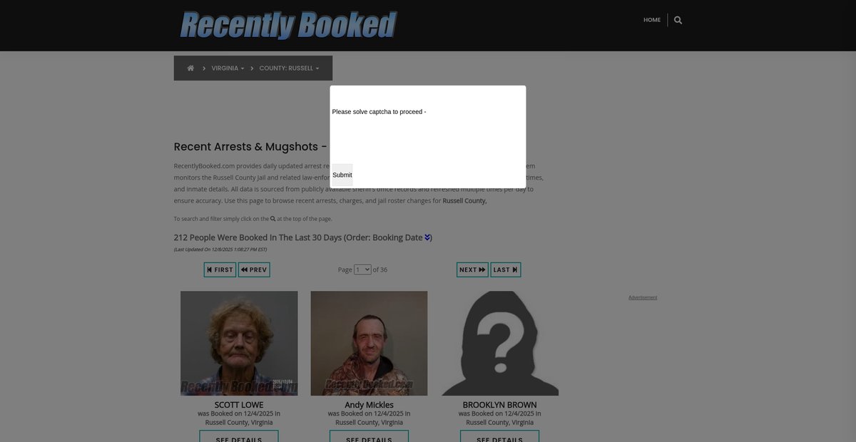 Preview of recentlybooked.com