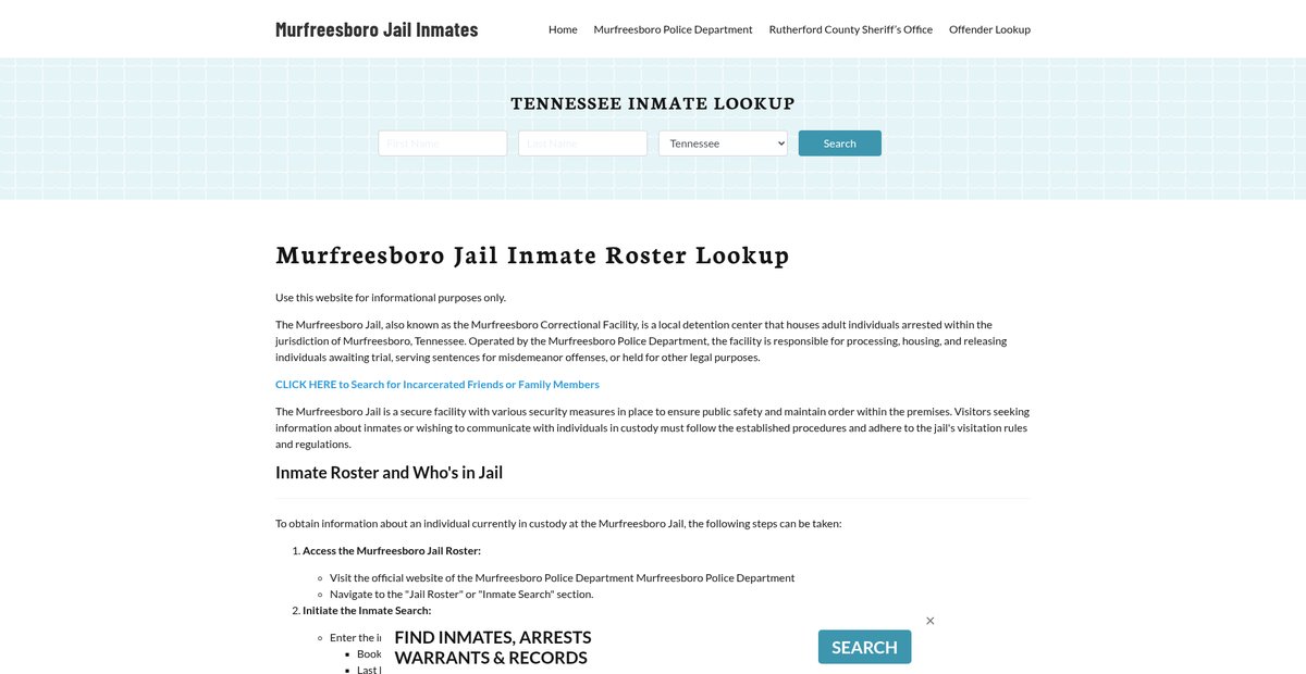 Preview of murfreesborojail.org
